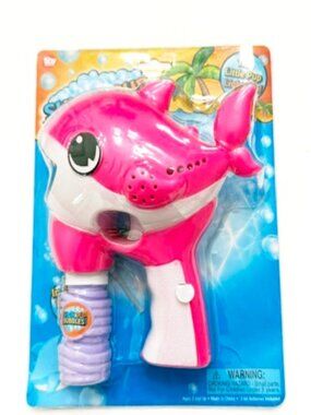 Shark Pup Bubble Blaster in Pink Lights Up w/ Bubbles